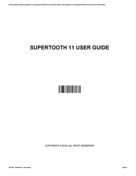 supertooth 11 user manual PDF