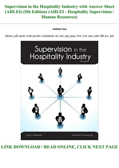 supervision hospitality industry answer edition PDF