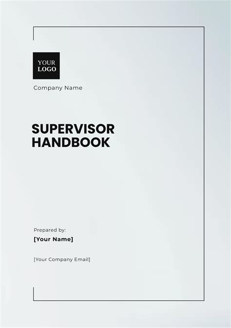 supervisor manual template pdf Epub