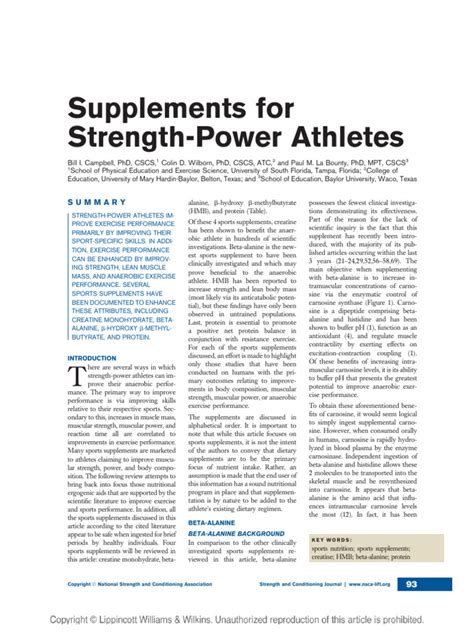 supplements for strength power athletes Reader