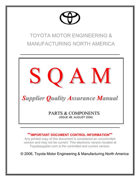 supplier delivery assurance manual toyota Doc