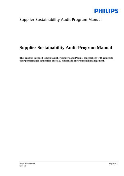 supplier sustainability manual philips united states Kindle Editon