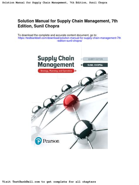 supply chain management sunil chopra solution manual Epub