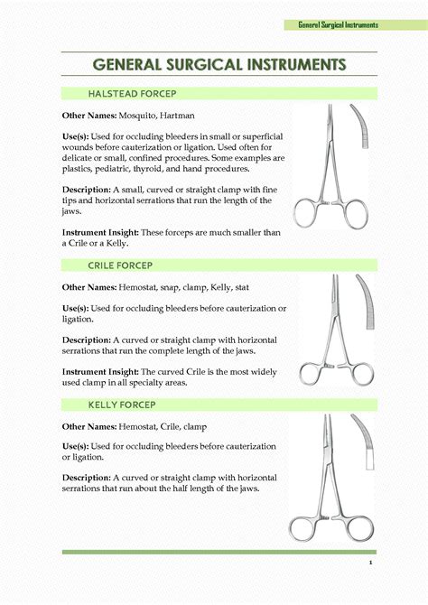 surgical instruments study guide PDF