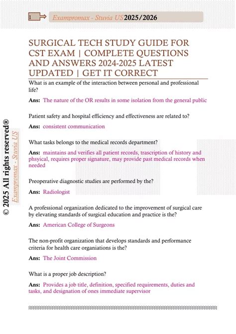 surgical tech exam study guides Doc