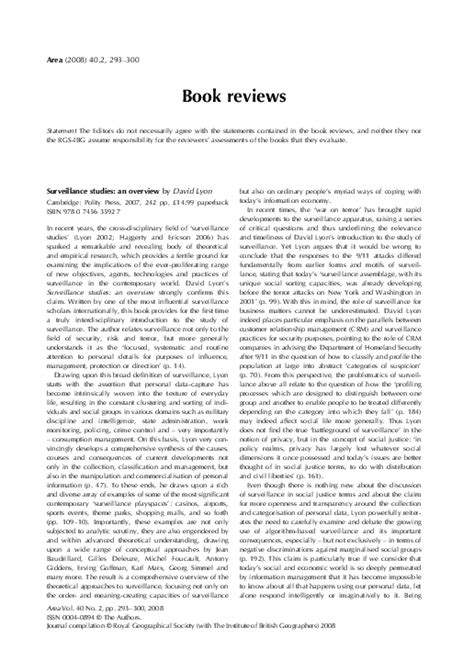 surveillance studies an overview PDF