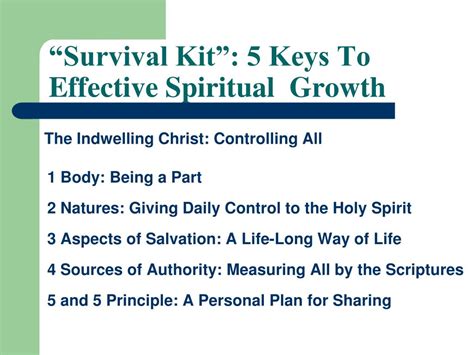 survival kit 5 keys to effective spiritual growth Kindle Editon