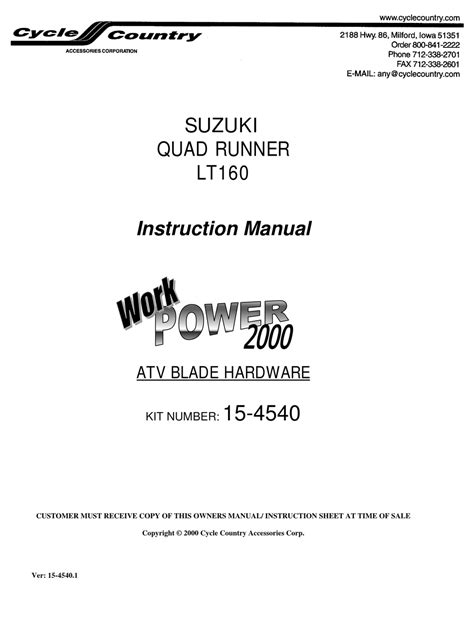 suzuki quad runner manual pdf PDF