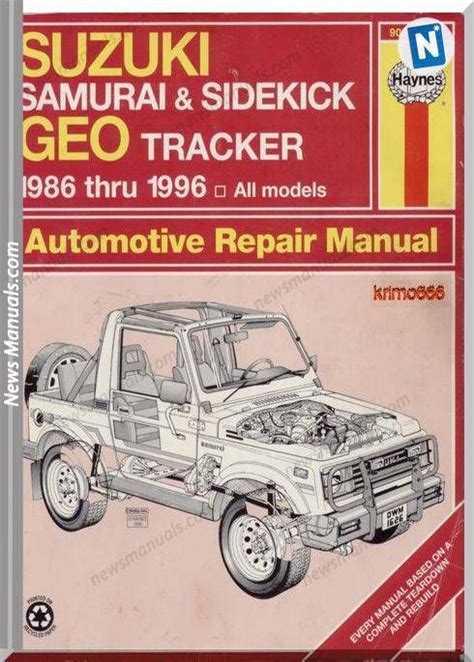 suzuki tracker 1 8 pdf service manual Doc