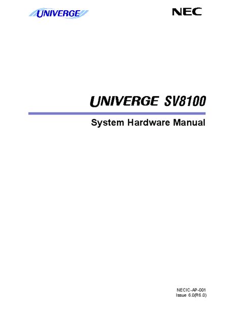 sv8100 features and specifications manual Kindle Editon