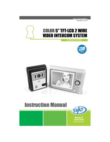 svat viss7500 security cameras owners manual Kindle Editon