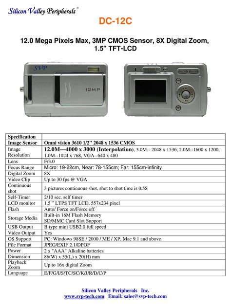 svp dc 12c digital cameras owners manual Epub