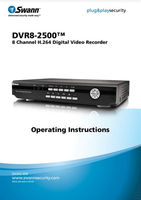 swann 4ch h 264 dvr manual Reader