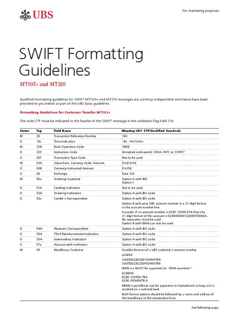 swift mt103 formatting guide Reader