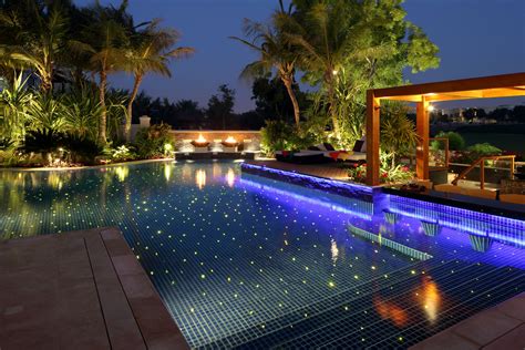 swimming pool with led lights