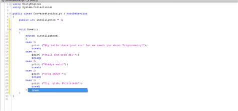 switch statement unity