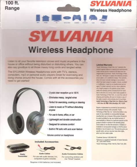 sylvania sylwh930 headphones owners manual PDF