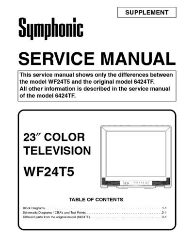 symphonic wf24t5 tvs owners manual Reader