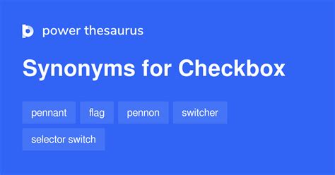 synonyms of checkbox