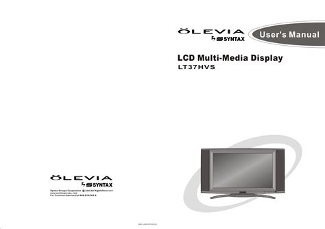 syntax olevia 232v lcd hdtv manual Kindle Editon