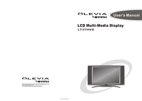 syntax olevia tv manual Reader
