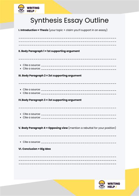 synthesis essay template