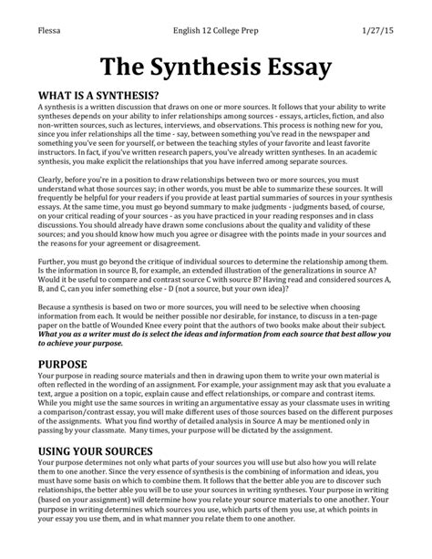 synthesis thesis example