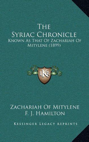 syriac chronicle known zachariah mitylene PDF