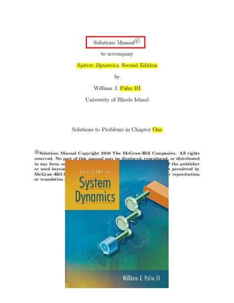 system dynamics second edition solution manual Doc