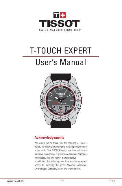 t touch expert user manual support tissot Reader