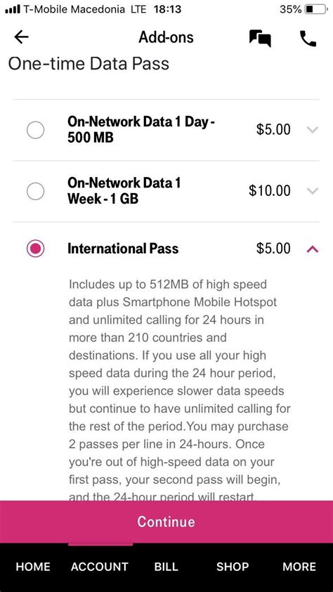 t-mobile international data pass