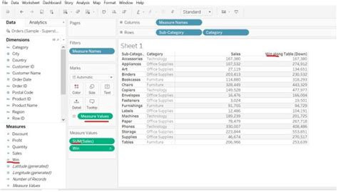 tableau window sum