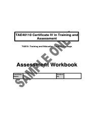 tae40110 training and assessment answers Ebook Kindle Editon