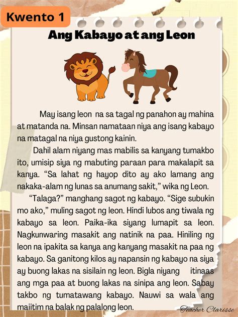 tagalog short stories for elementary pdf Epub