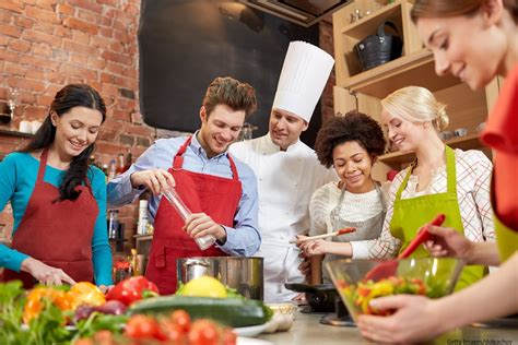 taking a cooking class