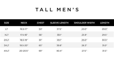 tall sizing for men