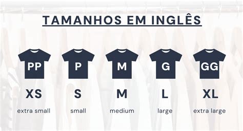 tamanhos de roupas em inglês