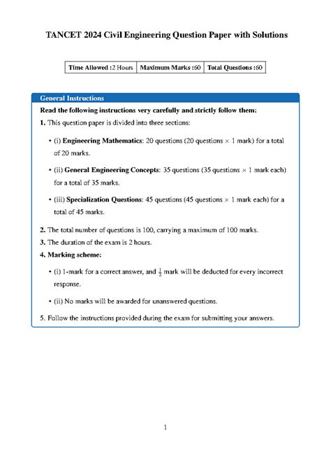 tancet model question paper for civil engineering Kindle Editon