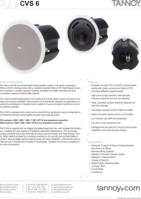 tannoy cvs6 user guide Doc
