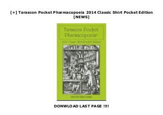 tarascon pocket pharmacopoeia 2014 classic shirt pocket edition PDF