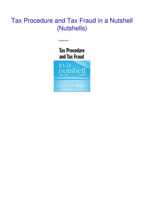 tax procedure and tax fraud in a nutshell PDF