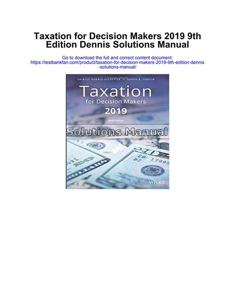 taxation for decision makers appendix d solutions Doc