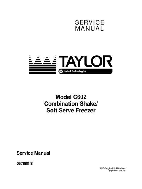 taylor model c602 servis manual PDF