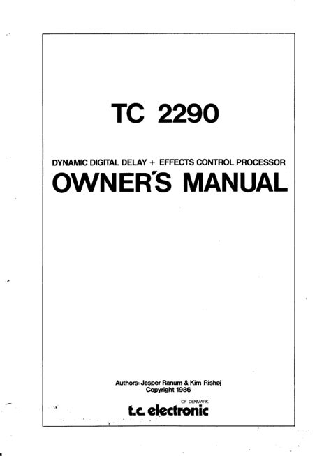 tc electronics 2290 owners manual Epub