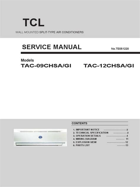 tcl air conditioning manual PDF