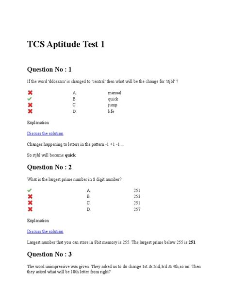 tcs aptitude test papers download Reader