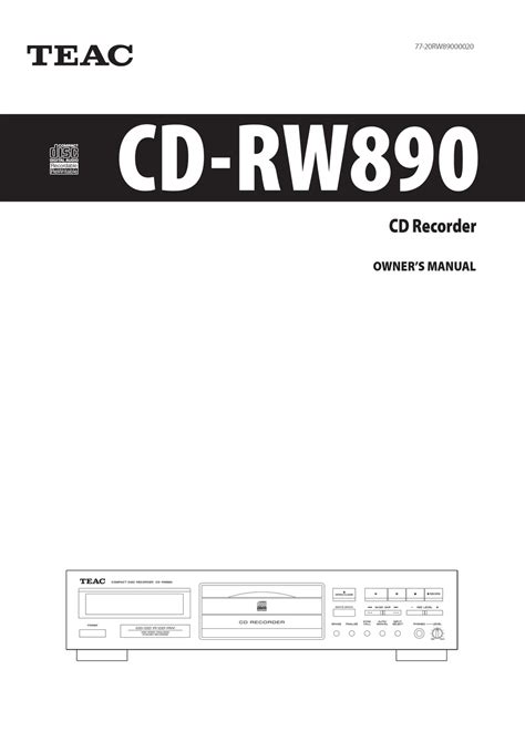 teac cd rw890 manual Epub