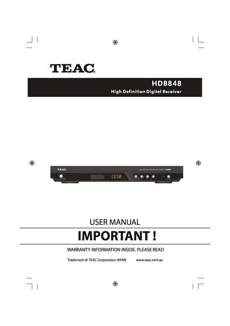teac hdb848 user manual Kindle Editon