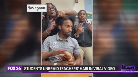 teacher students unbraiding hair