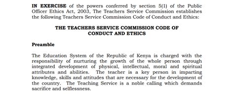 teachers service commission code of conduct Kindle Editon